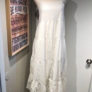 Sacred Threads Cream Strapless Tiered Sundress for Brides